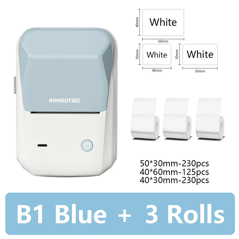 B1 Mini Portable Thermal Printer Self-Adhesive Sticker Label Maker Pocket Printer Labeling Machine Bluetooth B1
