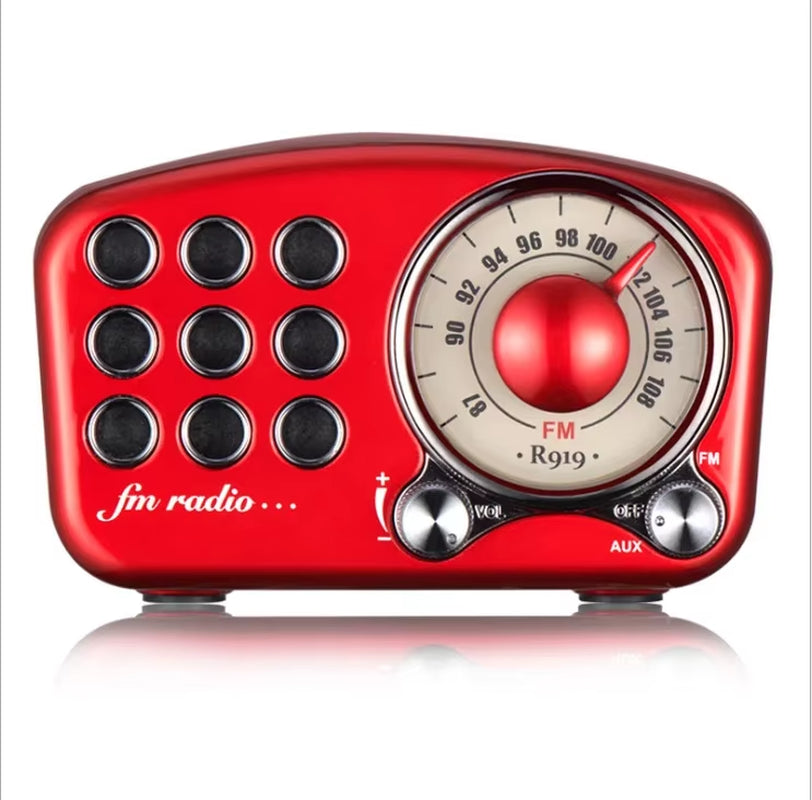 Radio Retro Bluetooth Speaker Walnut Wooden FM Radio with Old Fashioned Classic Style Support TF Card & MP3 Player Loud Volume