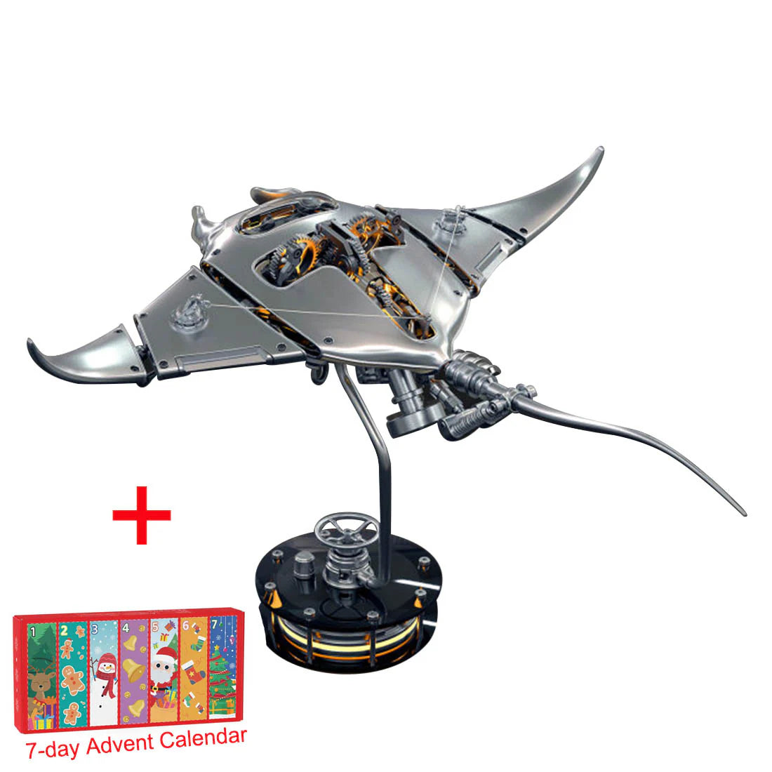 Build Mechanical Mobula Manta Ray Kinetic Sculpture Kits Metal Automata Toy