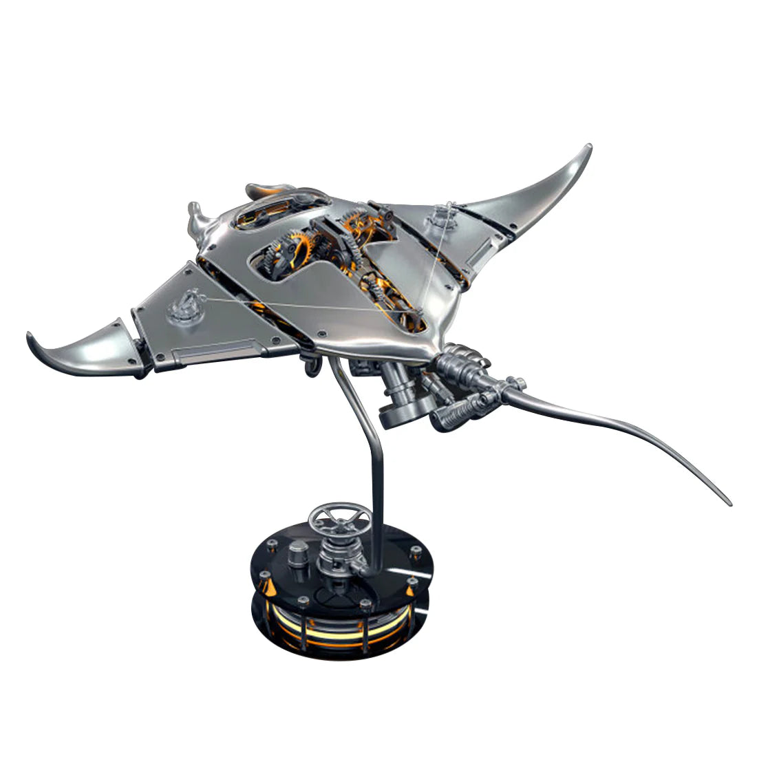 Build Mechanical Mobula Manta Ray Kinetic Sculpture Kits Metal Automata Toy