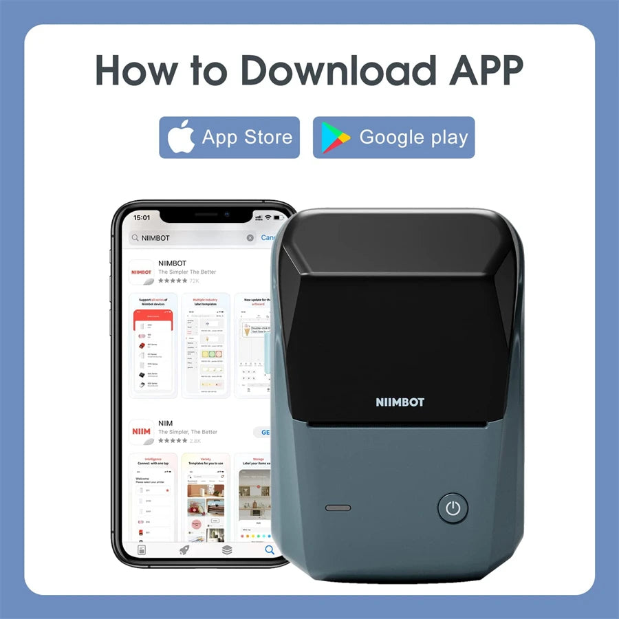 B1 Mini Portable Thermal Printer Self-Adhesive Sticker Label Maker Pocket Printer Labeling Machine Bluetooth B1