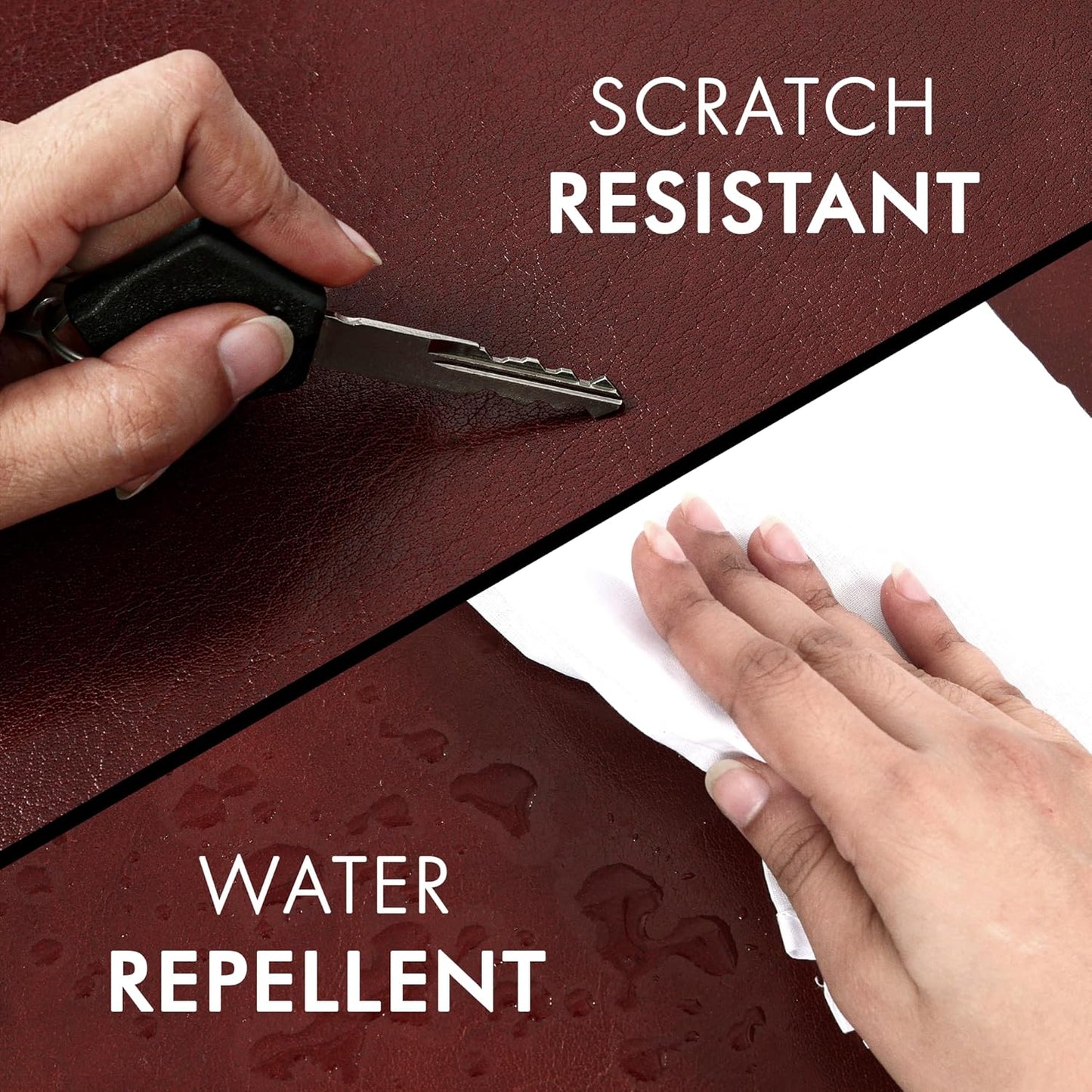 Leather Desk Mat Desk Pad Blotter Set - Real Full-Grain Leather (32X16) 2-Layer Genuine Desk Cover Protector & Large Mouse Pad | Computer Keyboard Desk Accessories for Office & Home