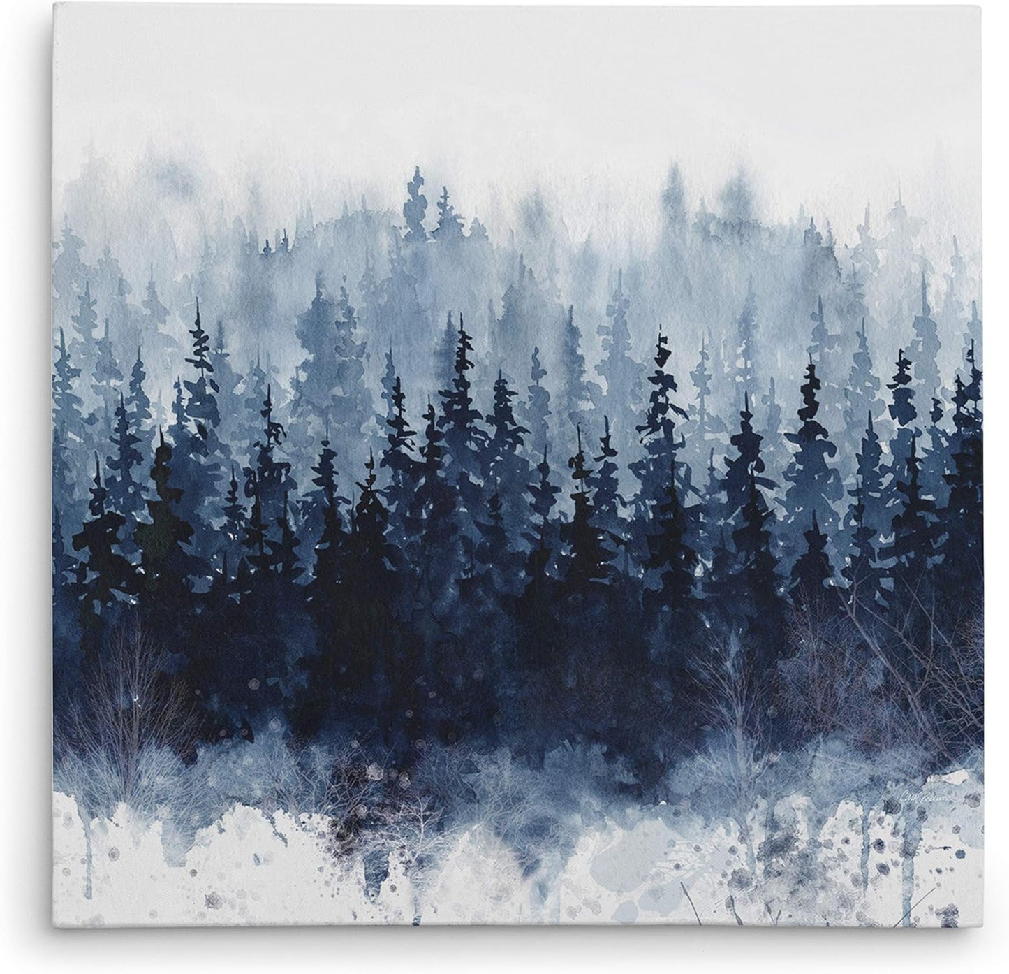 Indigo Forest Gallery Wrapped Canvas Wall Art, 16X16