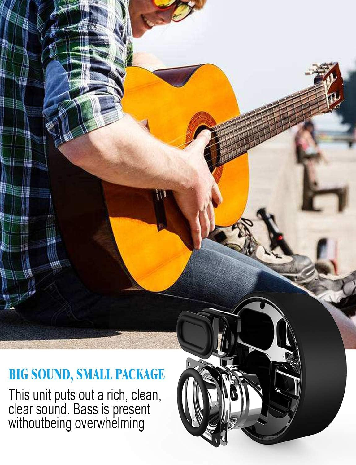 C12 IPX7 Waterproof Shower Bluetooth Speaker, Portable Small Speaker, Speakers Bluetooth Wireless Loud Clear Sound Support TF Card Suction Cup for Kayak Canoe Beach Gift (Black)