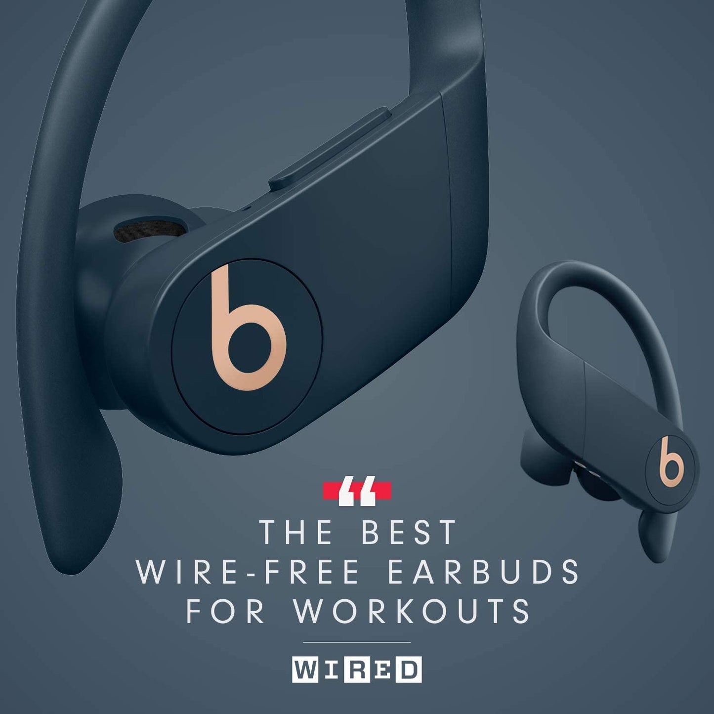 Power Pro Wireless Earbuds - H1 Headphone Chip, Class 1 Bluetooth Headphones, 9 Hours of Listening Time, Sweat Resistant, Built-In Microphone - Navy