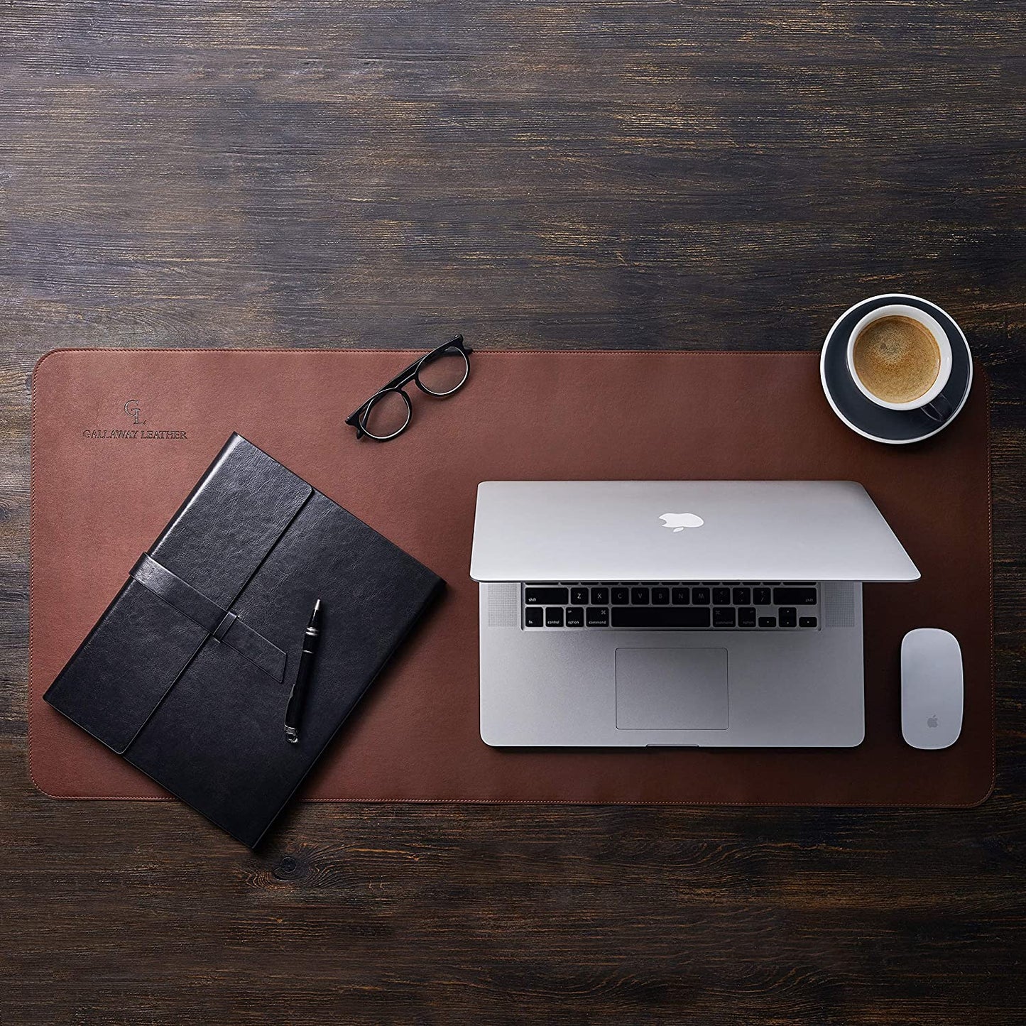 Desk Mat - Desk Pad 91.5 X 43 Cm - XXL Mouse Mat - Non-Slip Desk Cover - Desk Accessories (Dark Brown)
