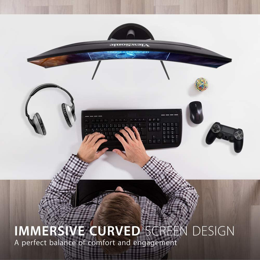 VX3268-2KPC-MHD 32 Inch Curved 1440P 1Ms 144Hz Gaming Monitor with Freesync Premium, Eye Care, HDMI and Displayport
