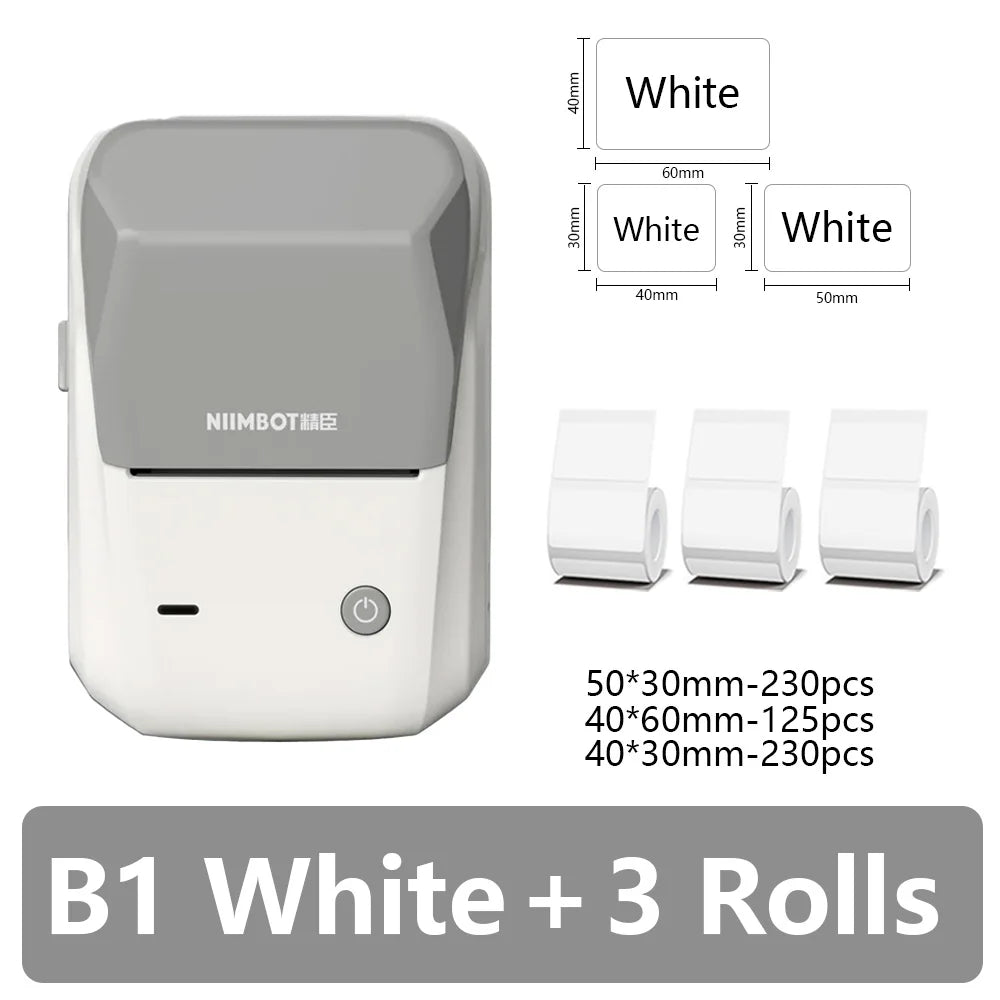 B1 Mini Portable Thermal Printer Self-Adhesive Sticker Label Maker Pocket Printer Labeling Machine Bluetooth B1