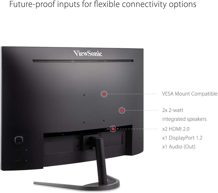 VX3268-2KPC-MHD 32 Inch Curved 1440P 1Ms 144Hz Gaming Monitor with Freesync Premium, Eye Care, HDMI and Displayport