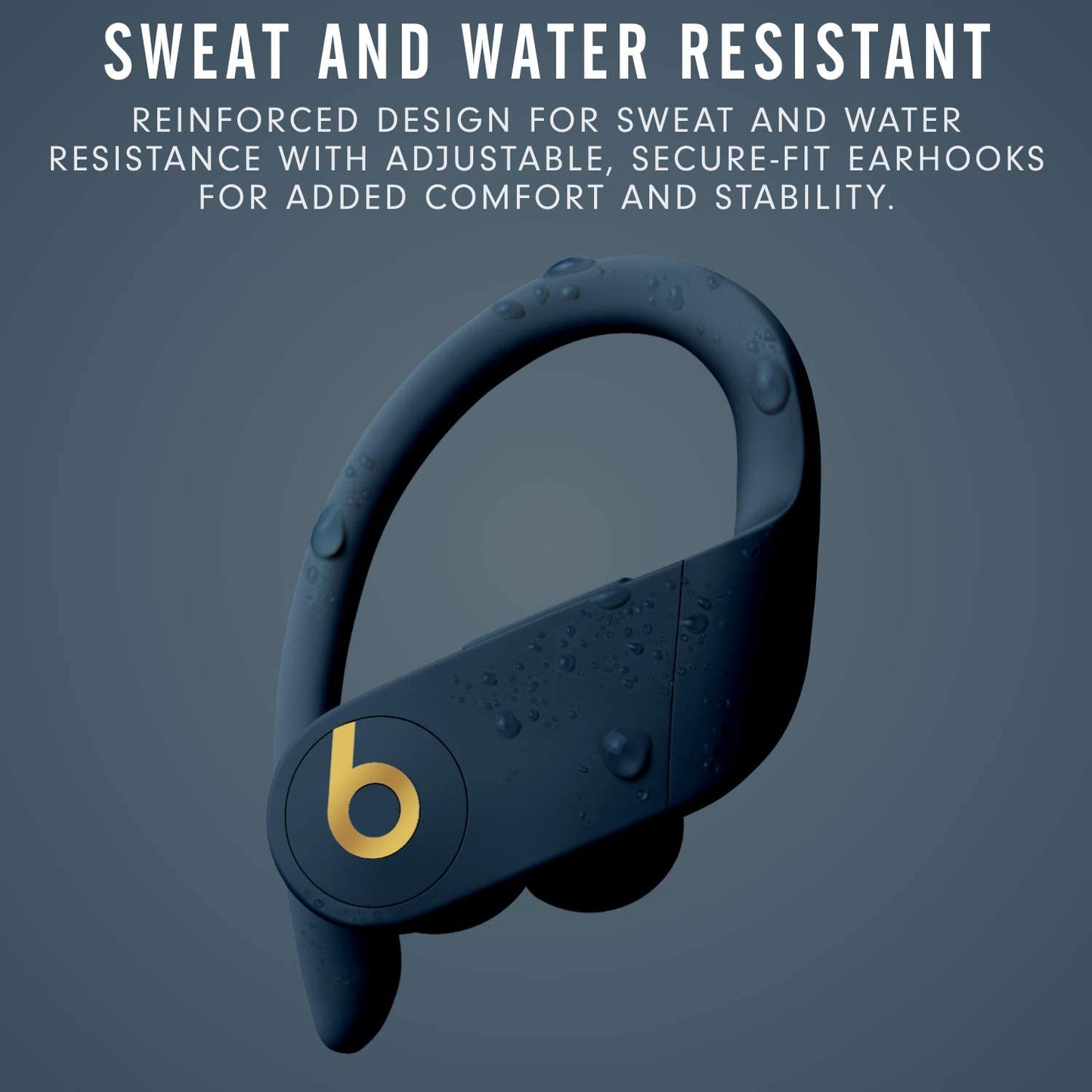 Power Pro Wireless Earbuds - H1 Headphone Chip, Class 1 Bluetooth Headphones, 9 Hours of Listening Time, Sweat Resistant, Built-In Microphone - Navy