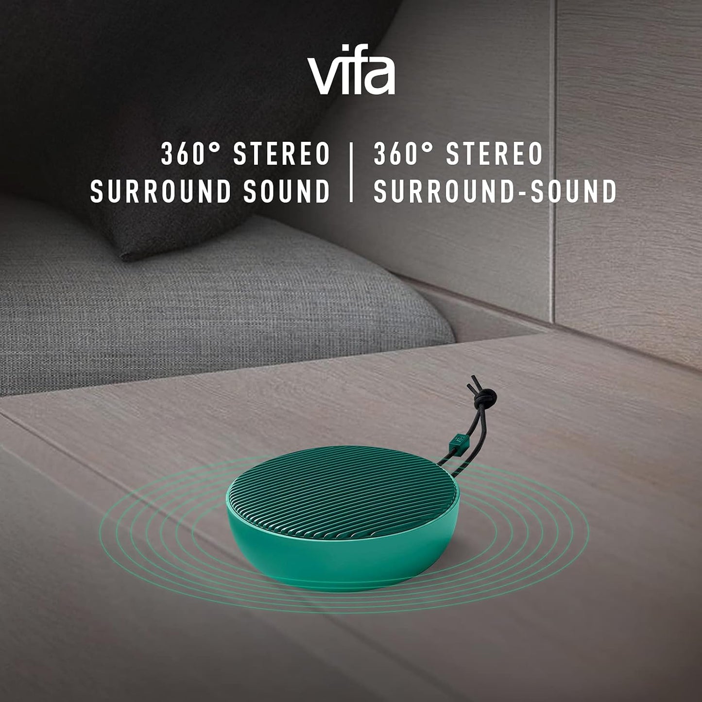 City Bluetooth Speaker, Portable Wireless Loudspeaker, Bluetooth 5.0 / Dual Pairing / IPX4 Waterproof, Hifi Audio & Built-In Mic Mini Speakers for Travel and Party (Sage Green)