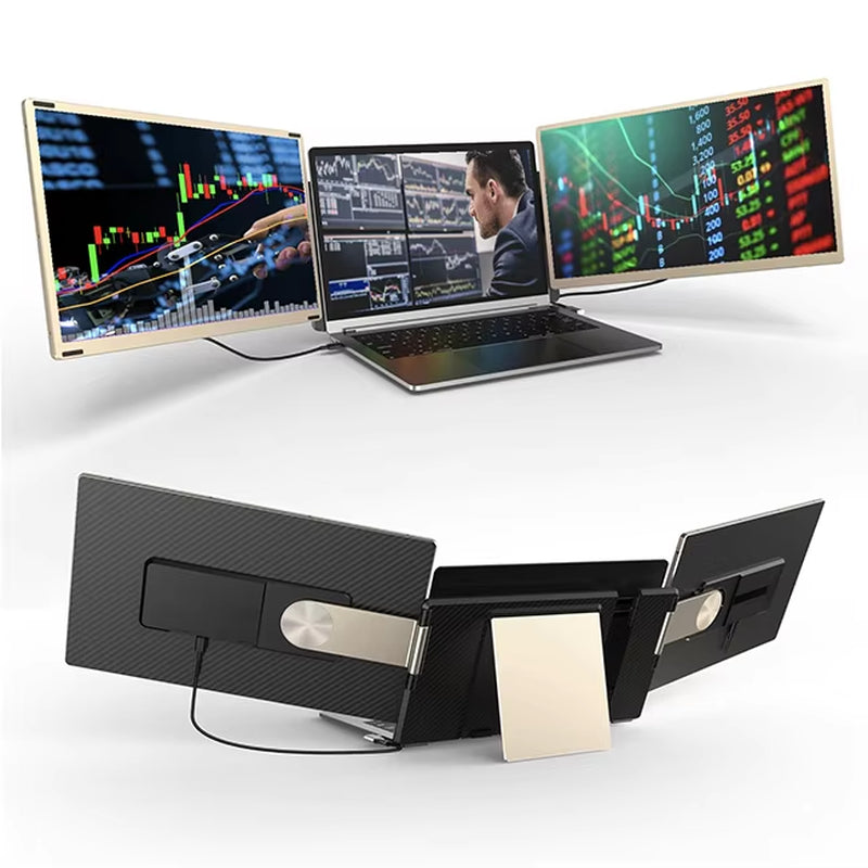 15.6 INCH FHD 1080P LCD Portable Monitor S6 Triple Laptop Screen Extender Dual Monitors Screen for Windows/Mac except M1/M2 Chip