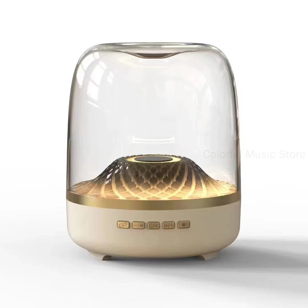 High-Quality Wireless Bluetooth Speaker Large Volume RGB Light Computer Desktop Gift Home Transparent Speaker Protable Subwoofer