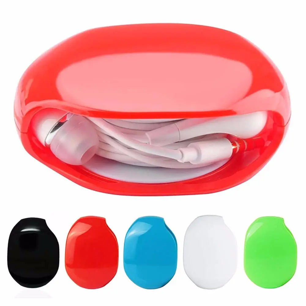Automatic Closing Cable Cord Wire Organizer Bobbin Winder Earphone Wrap for Headphone Storage Cable Winder
