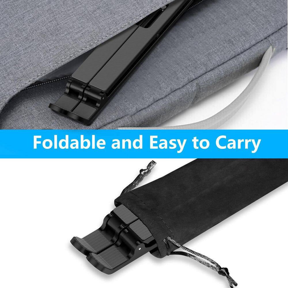 Adjustable Laptop Stand Portable Riser for Desk Foldable Ventilated Cooling Holder for 10-15.6 Laptops Tablets