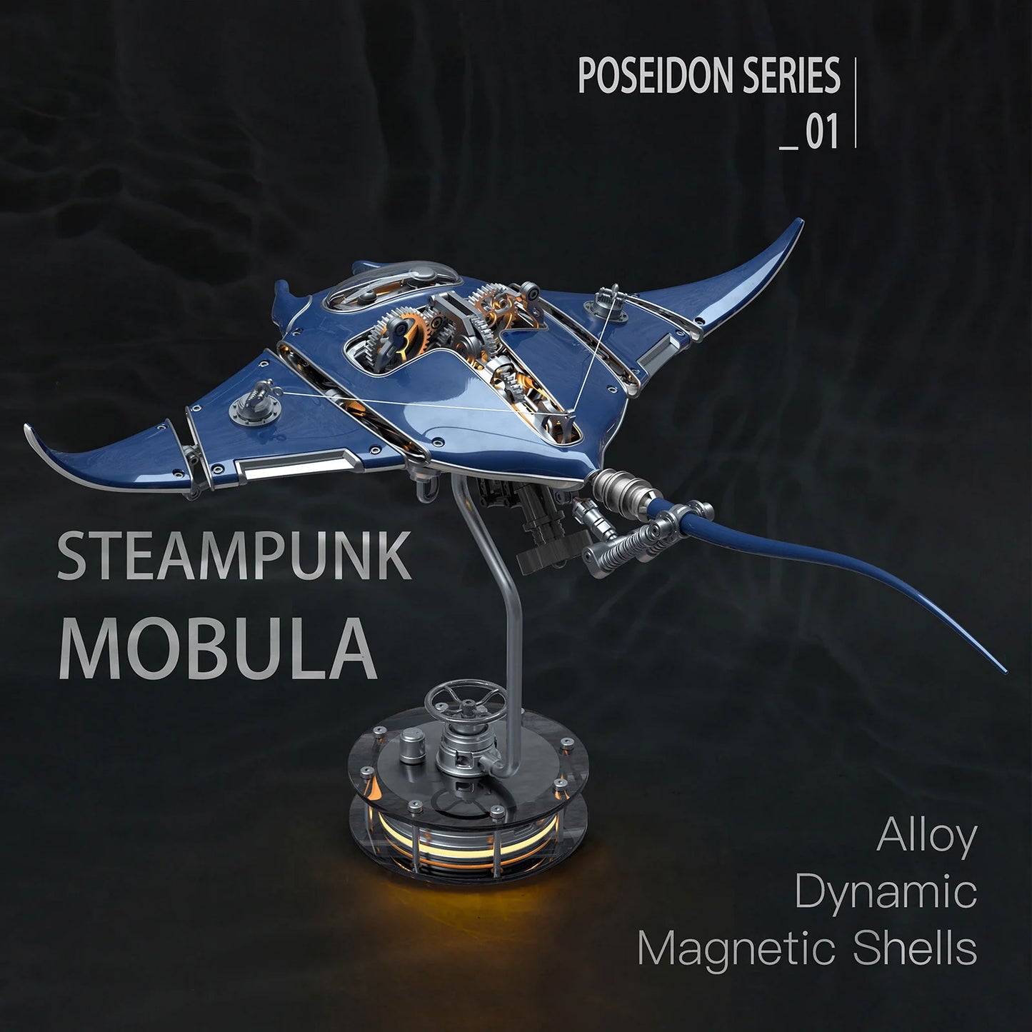 Build Mechanical Mobula Manta Ray Kinetic Sculpture Kits Metal Automata Toy