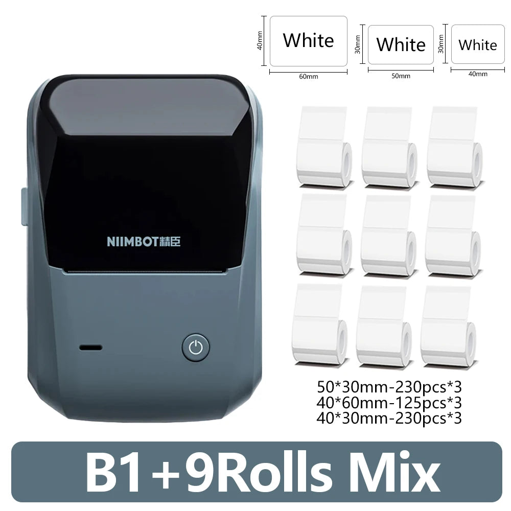 B1 Mini Portable Thermal Printer Self-Adhesive Sticker Label Maker Pocket Printer Labeling Machine Bluetooth B1
