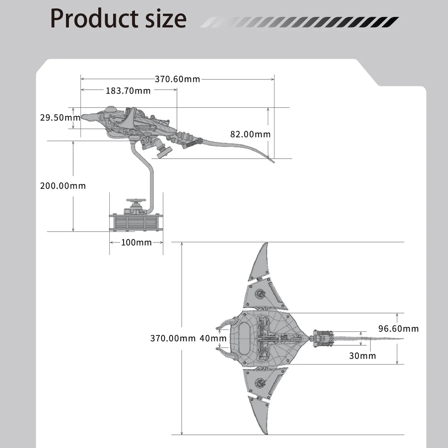 Build Mechanical Mobula Manta Ray Kinetic Sculpture Kits Metal Automata Toy