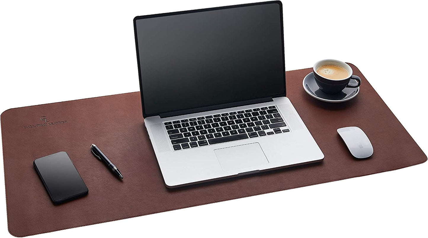 Desk Mat - Desk Pad 91.5 X 43 Cm - XXL Mouse Mat - Non-Slip Desk Cover - Desk Accessories (Dark Brown)