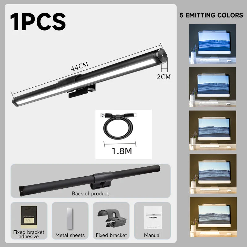 Monitor Light Bar Desk Lamps Led Bar PC Monitor Lightbar with RGB Backlight Stepless Dimmable Computer LED Screen Hanging Lights