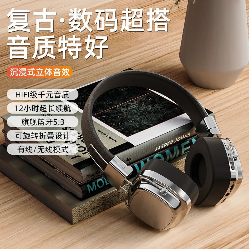 Original Bluetooth Wireless Headphones CR-8 Retro TWS Earphone for Samsung Iphone HIFI Game Headset with Mic Earbuds