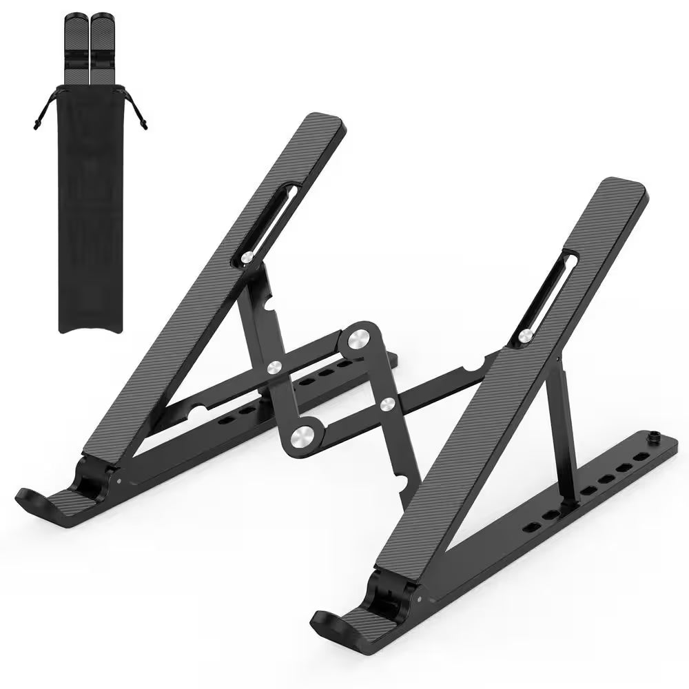 Adjustable Laptop Stand Portable Riser for Desk Foldable Ventilated Cooling Holder for 10-15.6 Laptops Tablets