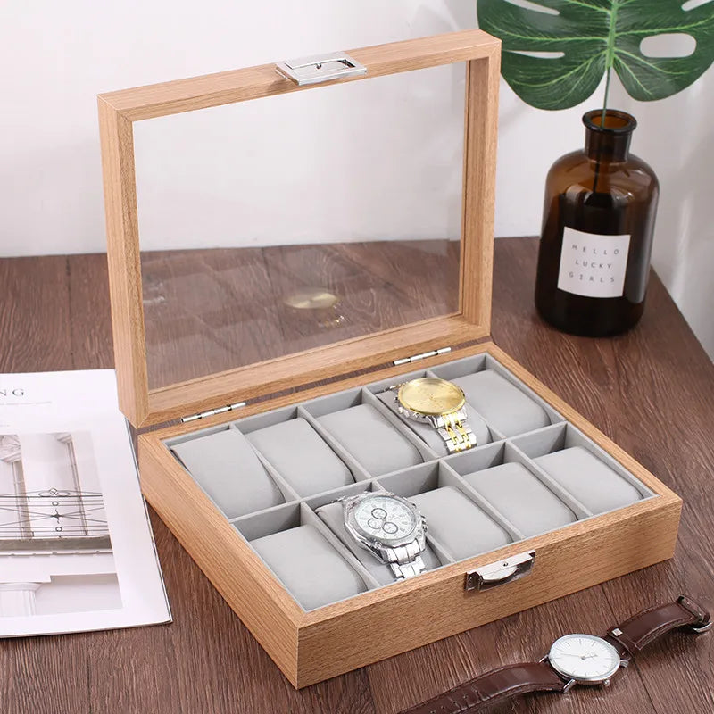 Wellzone 2024 New Style Environmental Protection Bamboo Watch Box Fashionable Chinese Style Watch Storage Case