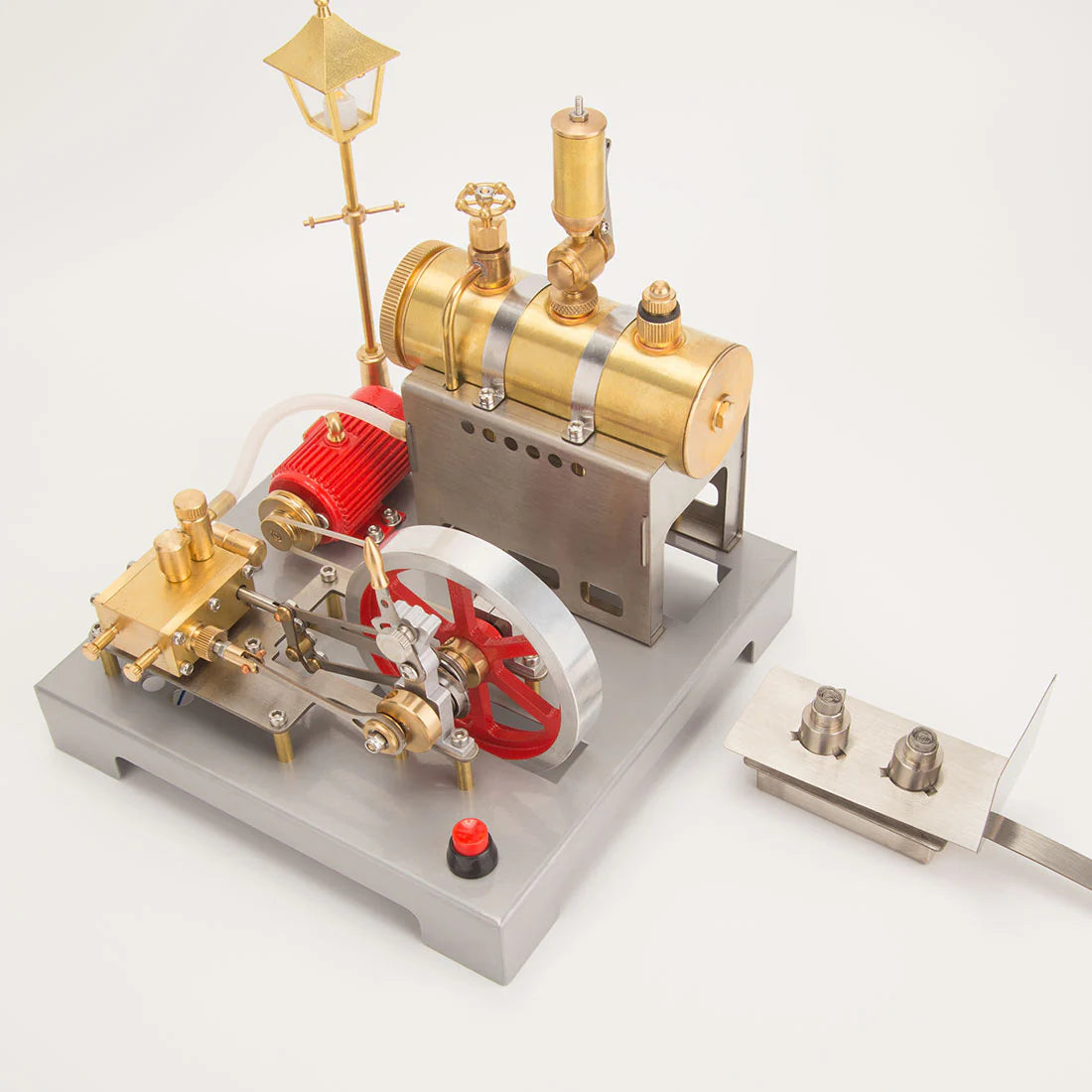 RETROL SE-02 Metal Steam Engine with Horizontal Boiler Model Kit and Generator Street Lamp (100PCS)