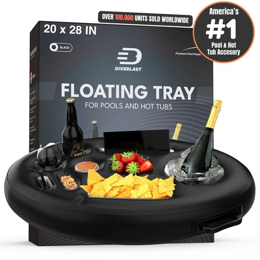 DIVEBLAST Floating Drink Holder for Pools & Hot Tubs — Holds up to 50 LBS — Cool & Unique Drink Floaties — Premium Swimming Pool Inflatables