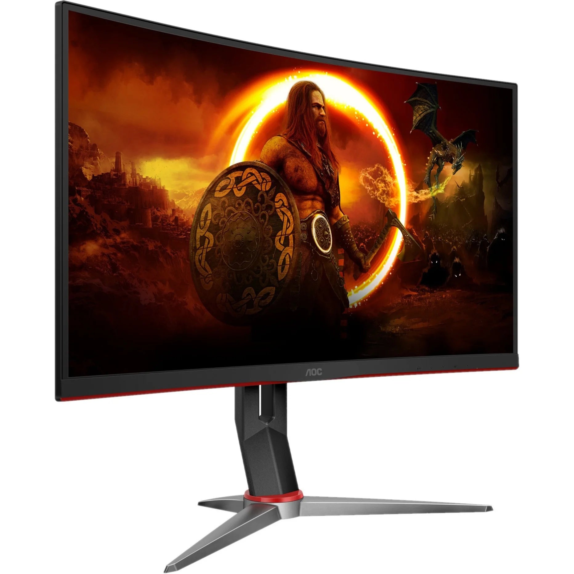 C27G2Z 27" Class Full HD Curved Screen Gaming LCD Monitor, 16:9, Red, Black