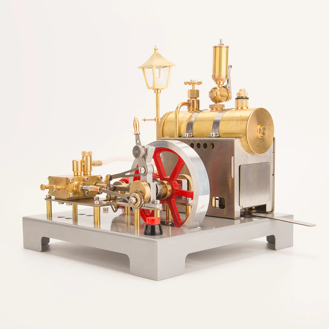 RETROL SE-02 Metal Steam Engine with Horizontal Boiler Model Kit and Generator Street Lamp (100PCS)