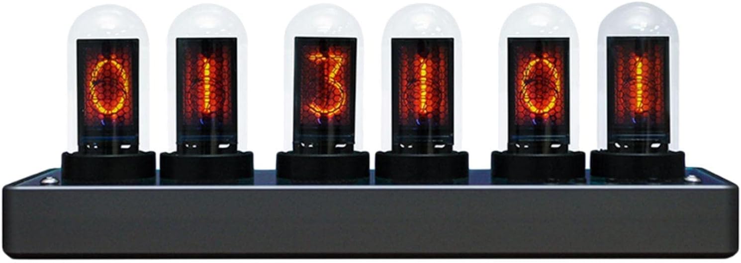 Stunning IPS Nixie Tube Clock: DIY Digital Design with 6-Bit LCD, 12/24 Hour Modes, RGB Backlight - Perfect for Home Decor & Unique Gifts!