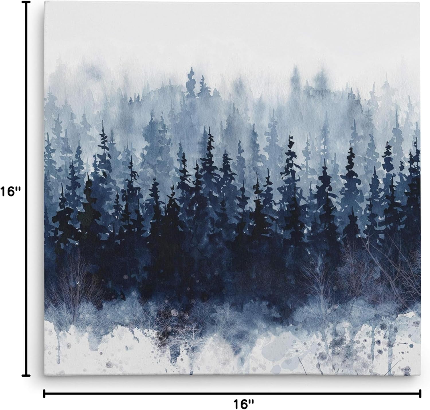 Indigo Forest Gallery Wrapped Canvas Wall Art, 16X16