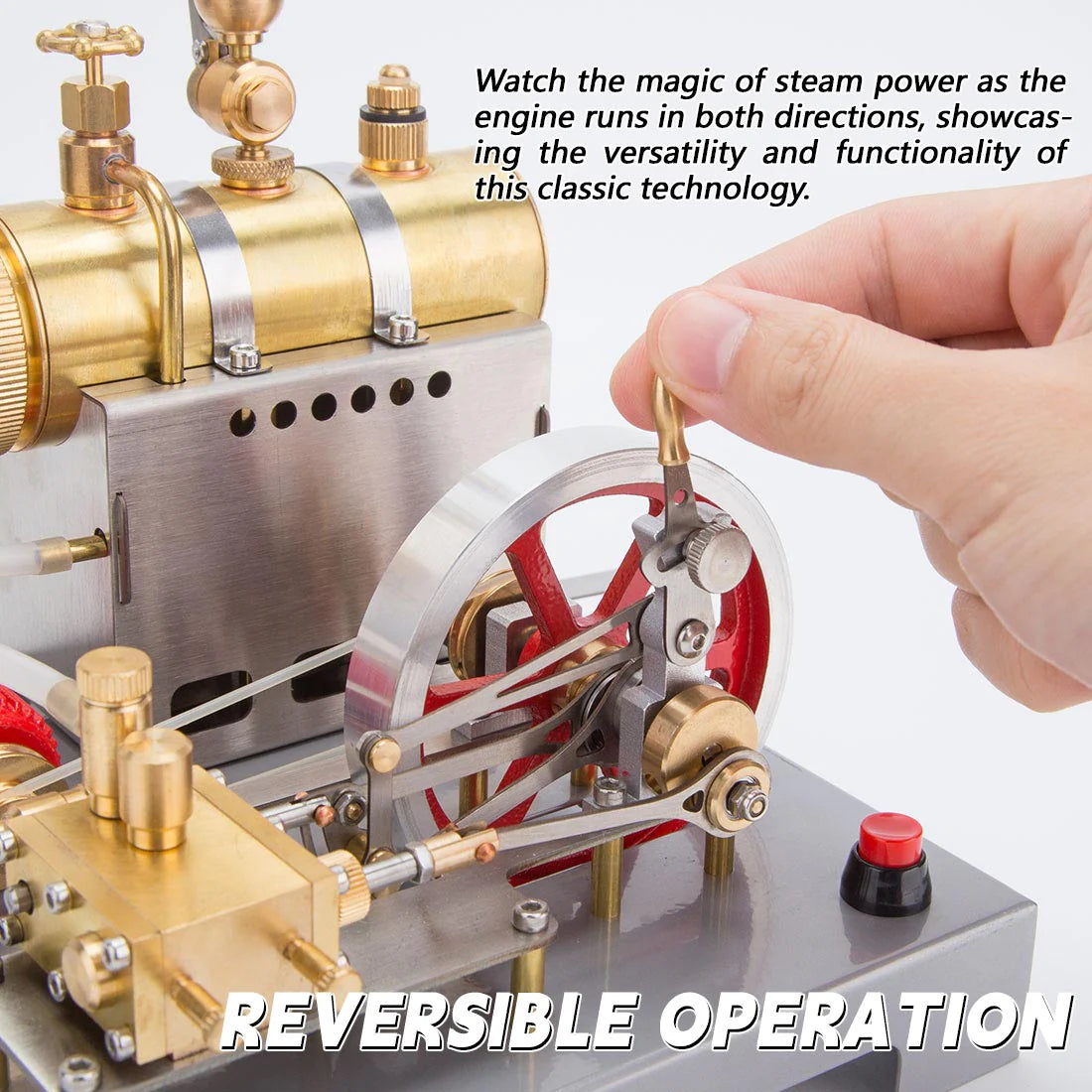 RETROL SE-02 Metal Steam Engine with Horizontal Boiler Model Kit and Generator Street Lamp (100PCS)