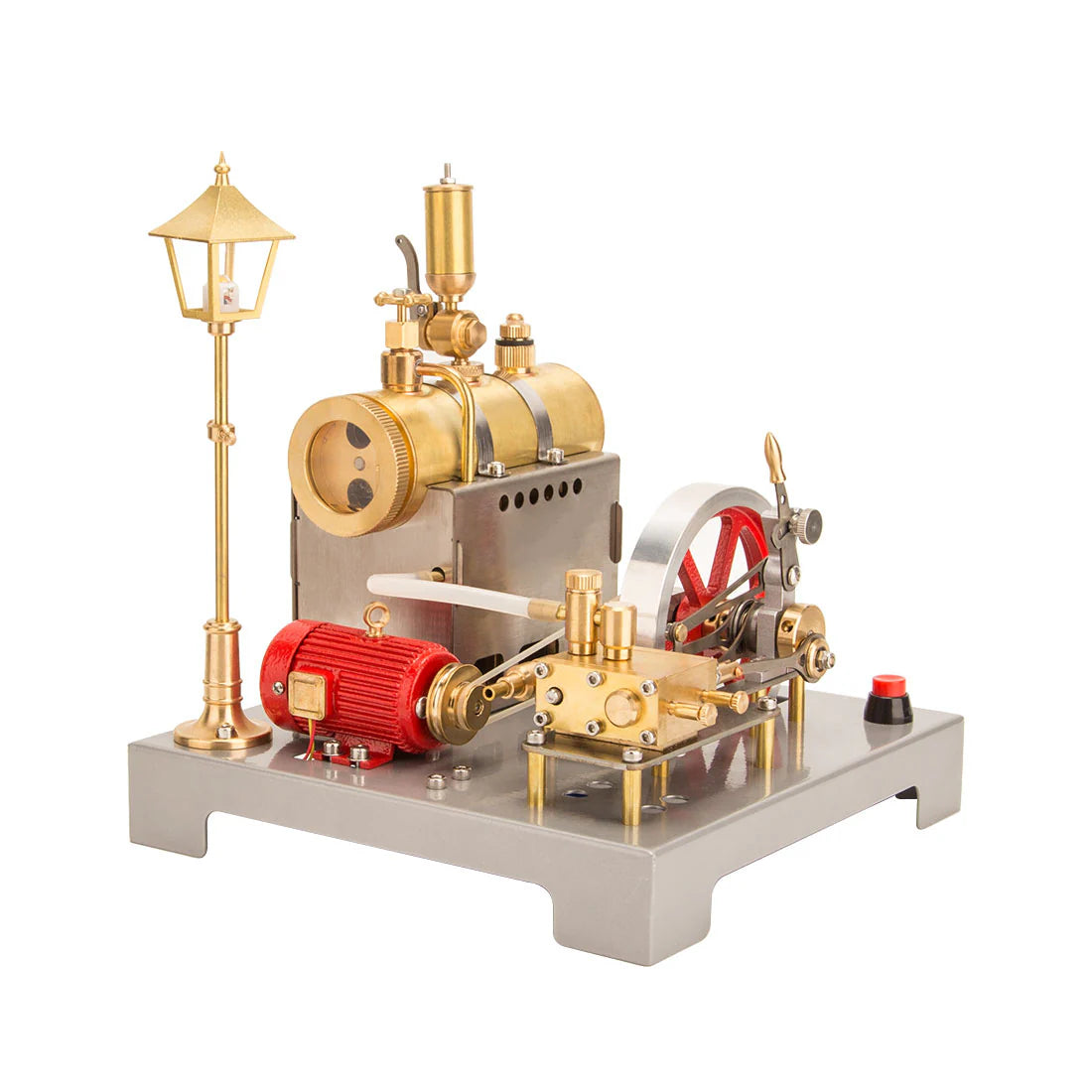 RETROL SE-02 Metal Steam Engine with Horizontal Boiler Model Kit and Generator Street Lamp (100PCS)