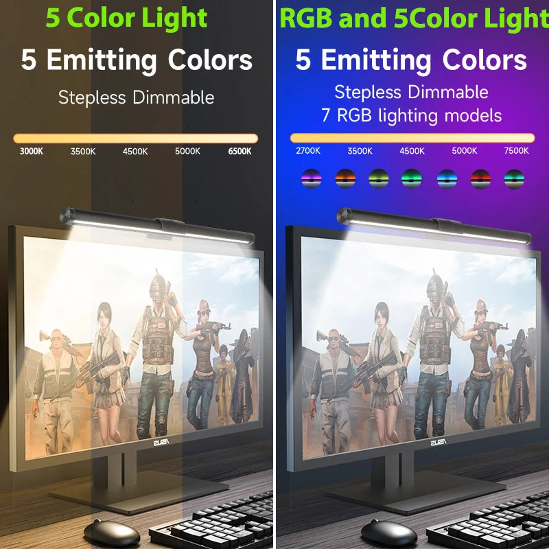 Led Monitor Light Bar Stepless Dimmable Desk Lamp Computer Screen Hanging Light Led Table Lamp Indoor Lighting for Laptop Office