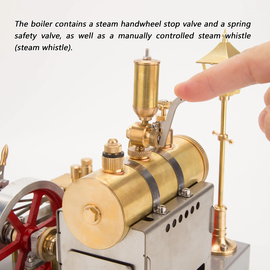 RETROL SE-02 Metal Steam Engine with Horizontal Boiler Model Kit and Generator Street Lamp (100PCS)