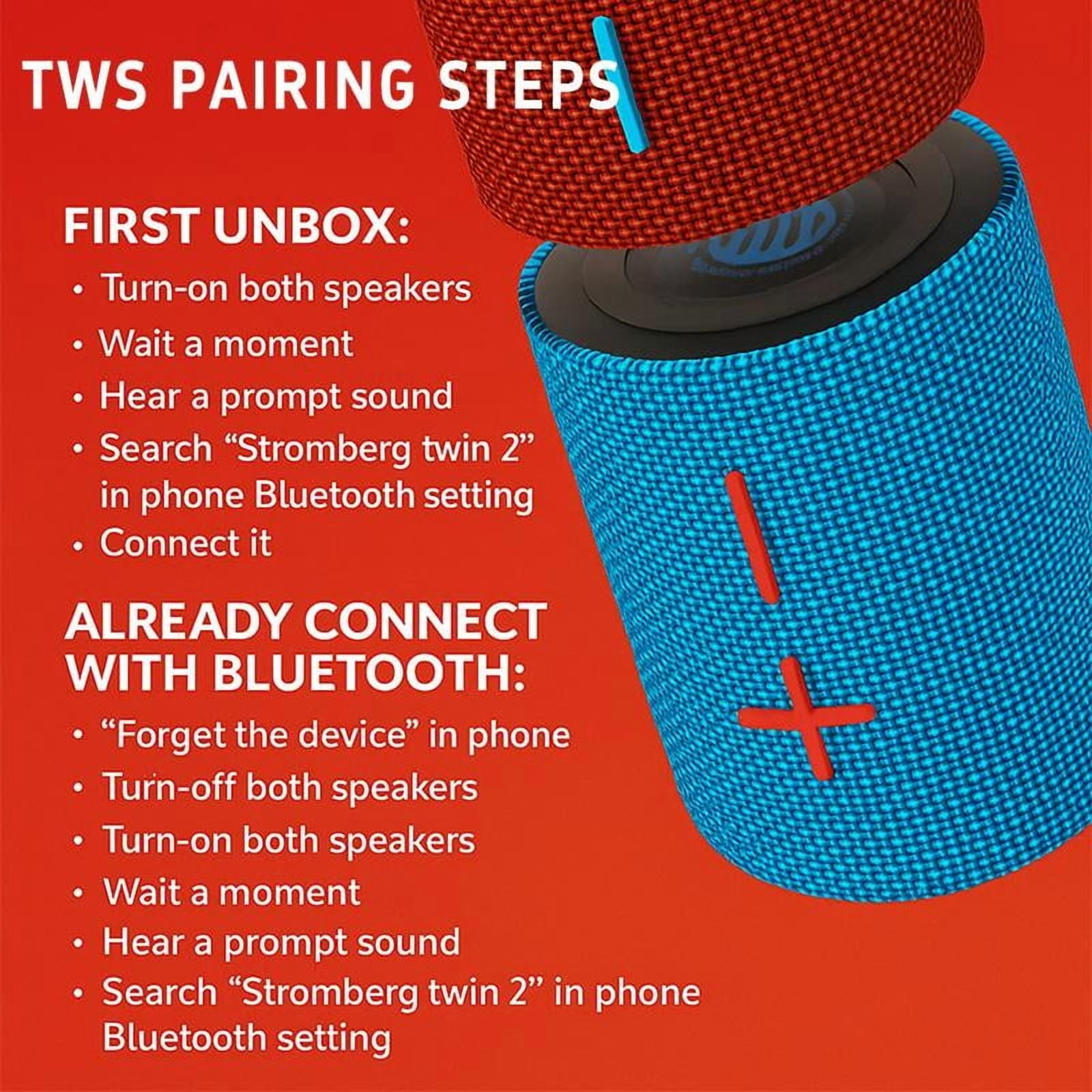 2-in-1 Waterproof Magnetic Bluetooth Speaker - Powerful 20W Stereo Sound, 24-Hour Playtime, True Wireless Pairing for Home, Outdoors & Travel