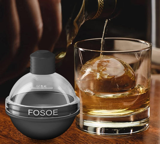 Silicone Ice Ball Molds for Whiskey - Set of 4 round Makers with Lids