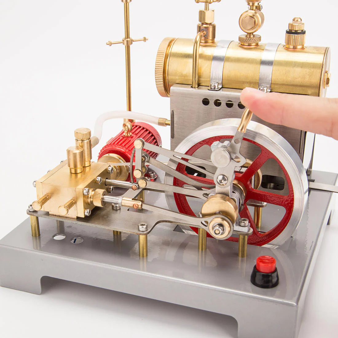RETROL SE-02 Metal Steam Engine with Horizontal Boiler Model Kit and Generator Street Lamp (100PCS)