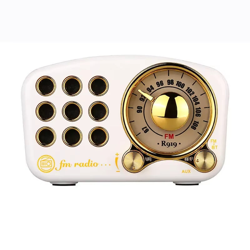 Radio Retro Bluetooth Speaker Walnut Wooden FM Radio with Old Fashioned Classic Style Support TF Card & MP3 Player Loud Volume