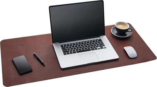 Desk Mat - Desk Pad 91.5 X 43 Cm - XXL Mouse Mat - Non-Slip Desk Cover - Desk Accessories (Dark Brown)