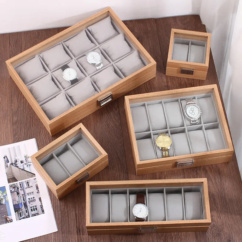 Wellzone 2024 New Style Environmental Protection Bamboo Watch Box Fashionable Chinese Style Watch Storage Case