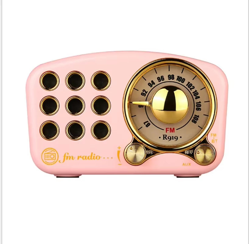 Radio Retro Bluetooth Speaker Walnut Wooden FM Radio with Old Fashioned Classic Style Support TF Card & MP3 Player Loud Volume