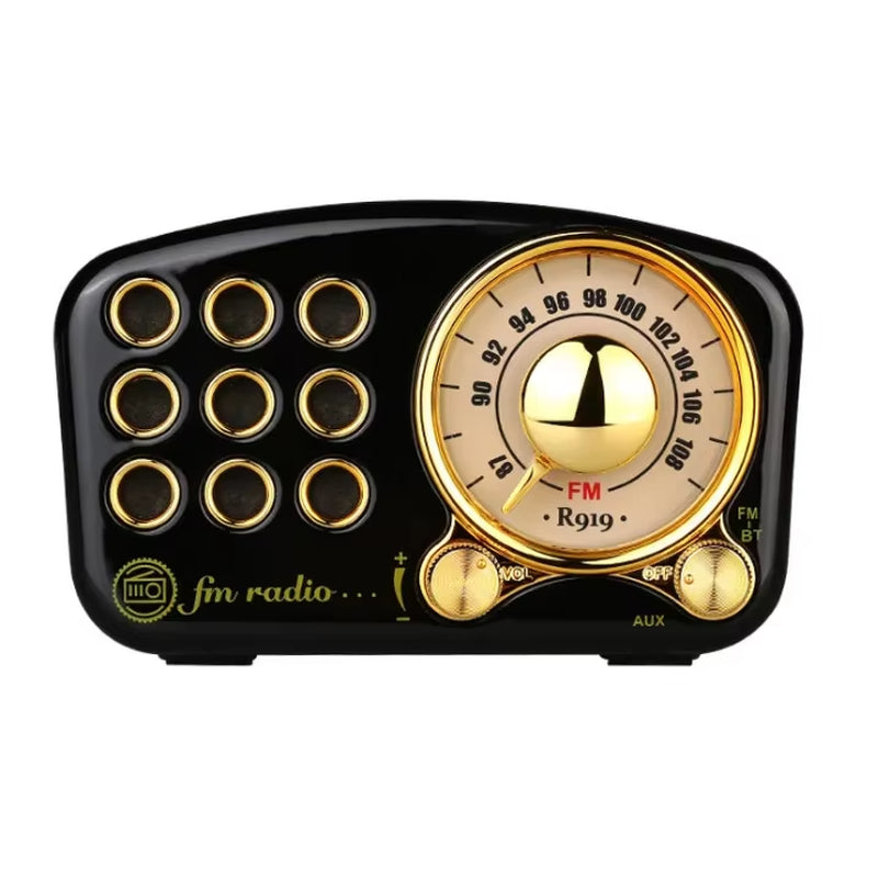 Radio Retro Bluetooth Speaker Walnut Wooden FM Radio with Old Fashioned Classic Style Support TF Card & MP3 Player Loud Volume
