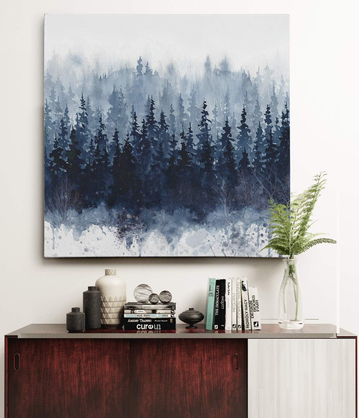 Indigo Forest Gallery Wrapped Canvas Wall Art, 16X16