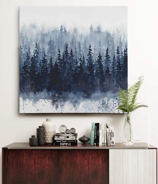 Indigo Forest Gallery Wrapped Canvas Wall Art, 16X16